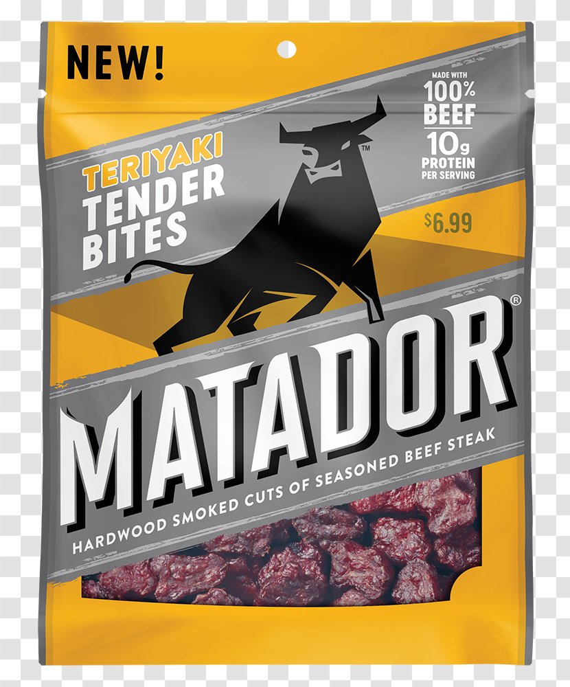 Matador Teriyaki Beef Jerky Snack - Ounce - Paprika Flavour Transparent PNG