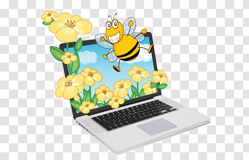 Laptop Computer Monitors Royalty-free Clip Art - Membrane Winged Insect - Free Deduction Flowers Transparent PNG