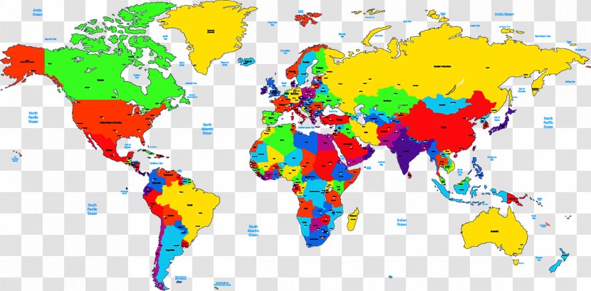 Globe World Map - Mapa Polityczna Transparent PNG