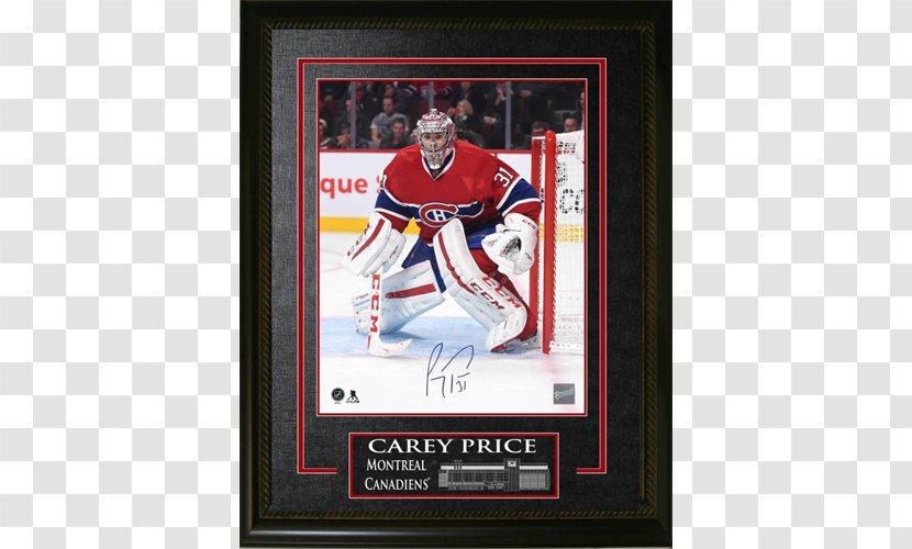 Montreal Canadiens National Hockey League Poster Picture Frames - Carey Price Transparent PNG