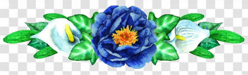 Blue Flower Watercolor Painting Clip Art - Rosa Chinensis Transparent PNG