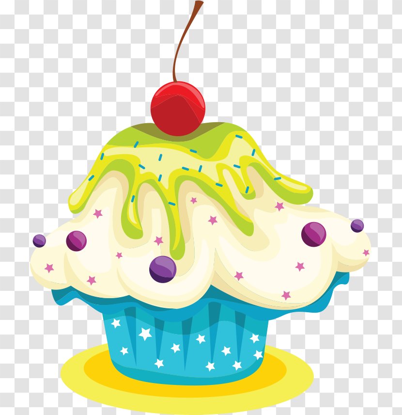 Cupcake Birthday Cake Frosting & Icing - Cartoon Transparent PNG