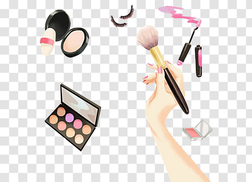 Makeup Brush Cosmetics Rouge - Cheek - Hand-painted Make-up Transparent PNG