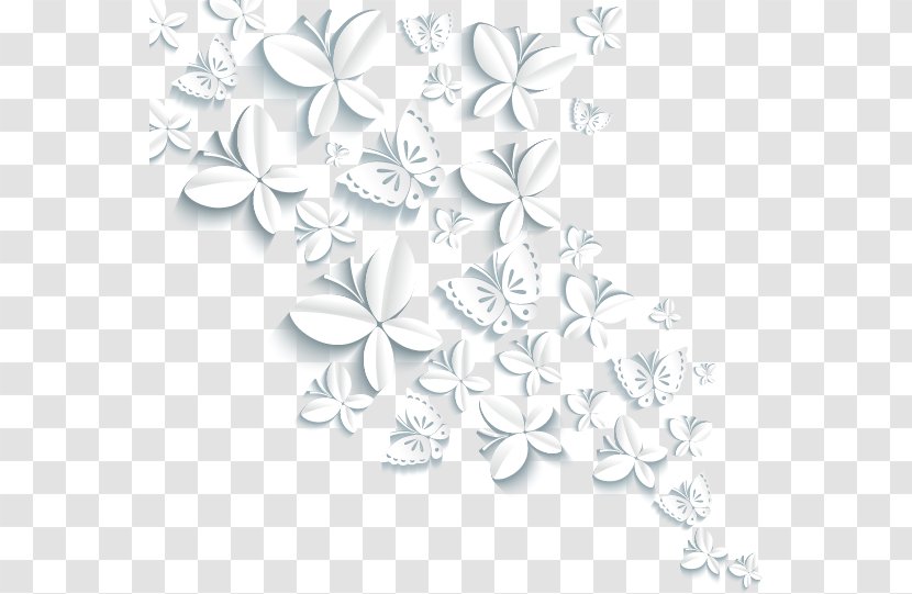 Butterfly Papercutting White Transparent PNG