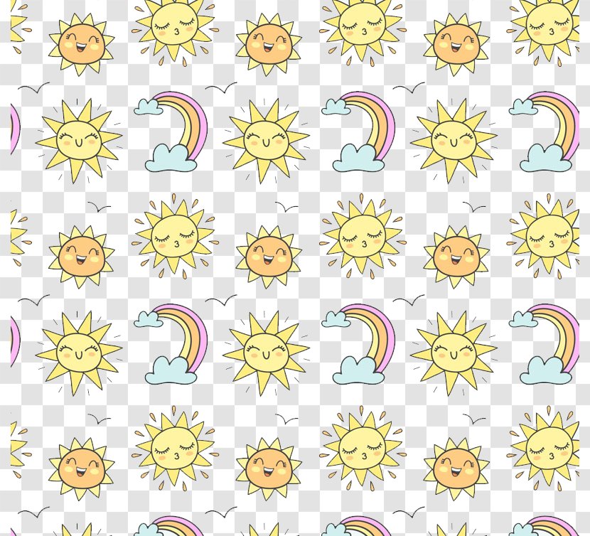 Cartoon Rainbow Floral Design - Sun Transparent PNG