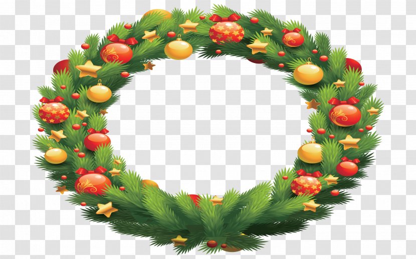 Wreath Christmas Santa Claus Garland - Tree - Green Ring Transparent PNG