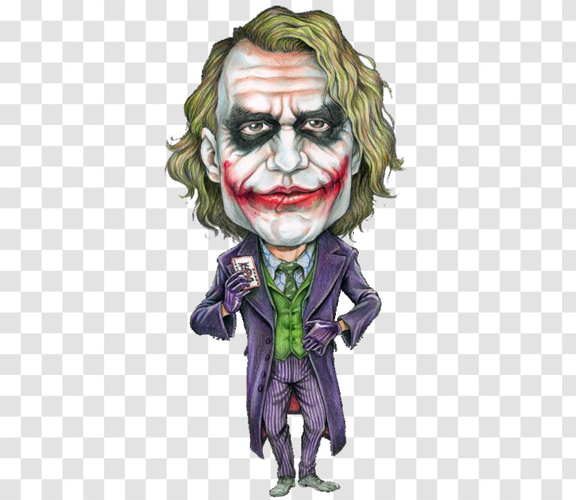 Joker Heath Ledger The Dark Knight Batman Caricature - Watercolor Transparent PNG