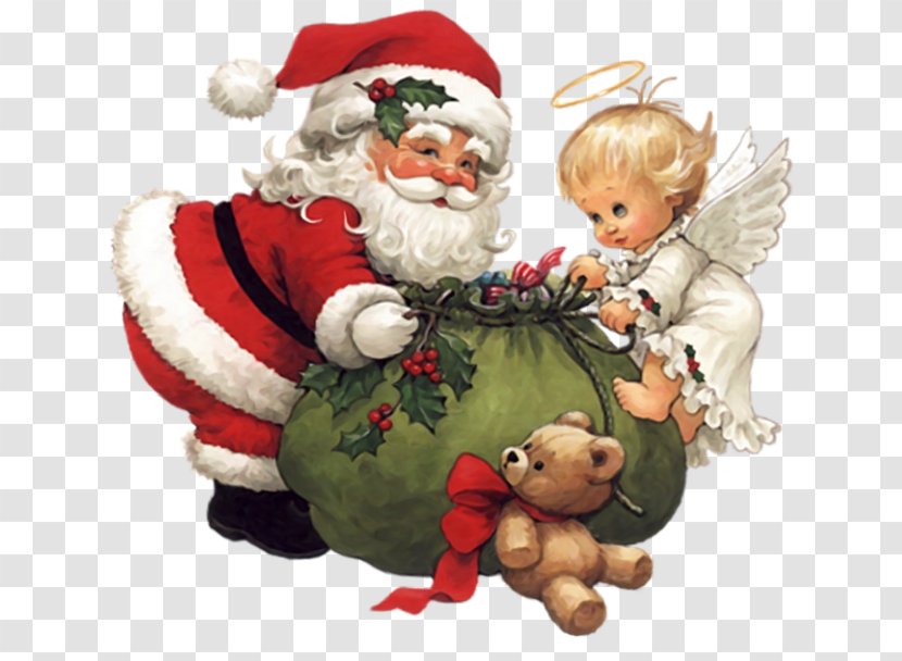 Santa Claus Christmas Angel Secret Clip Art - Stuffed Toy Transparent PNG