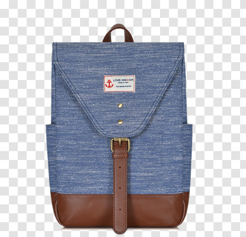 Handbag Backpack Leather - Electric Blue - Denim Gapi Transparent PNG
