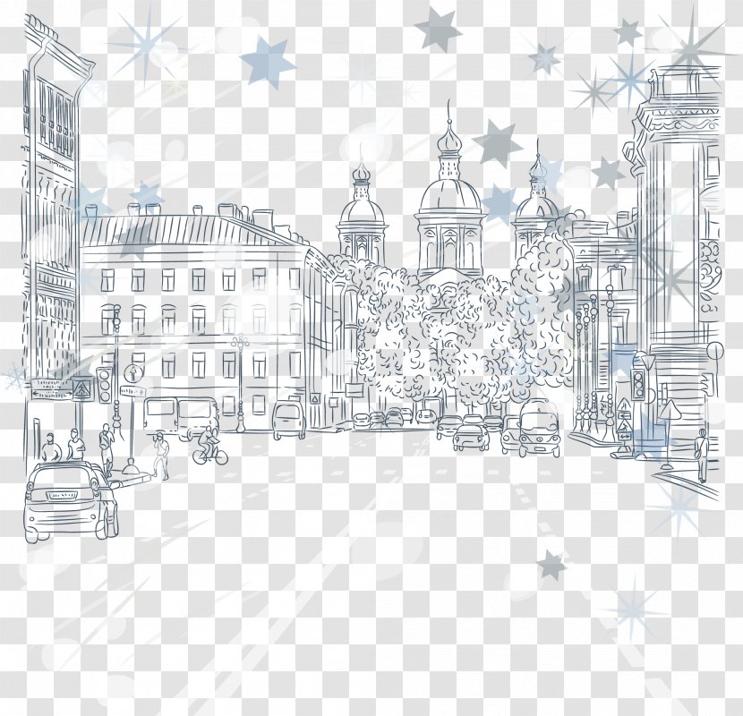 Saint Petersburg Euclidean Vector Royalty-free Illustration - Watercolor - Beautiful Background Decoration Snow City Transparent PNG