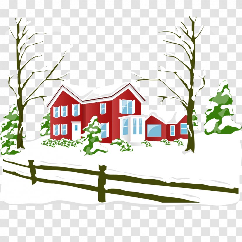 Vector Graphics Drawing Painting Winter Clip Art - House - Painted Brushstroke Transparent PNG