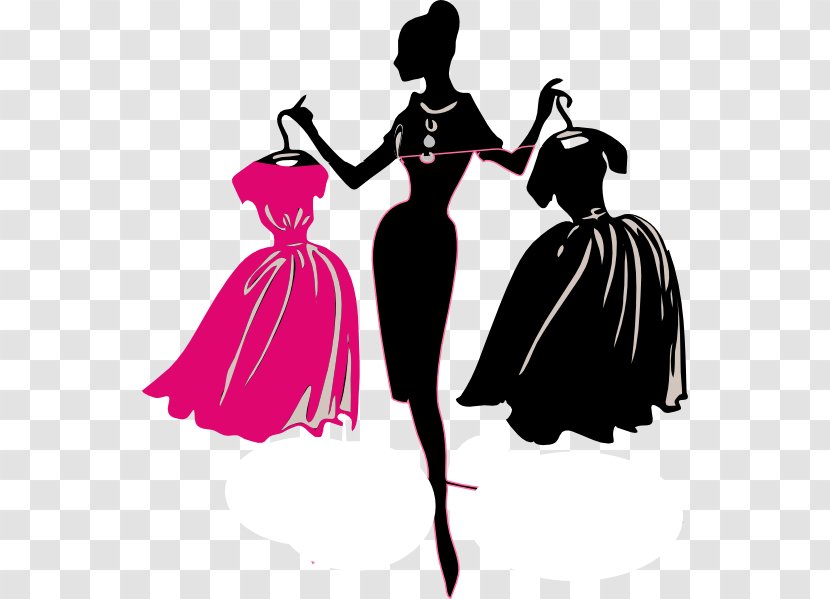 Fashion Clothing Clip Art - Silhouette - Lady In Gown Transparent PNG