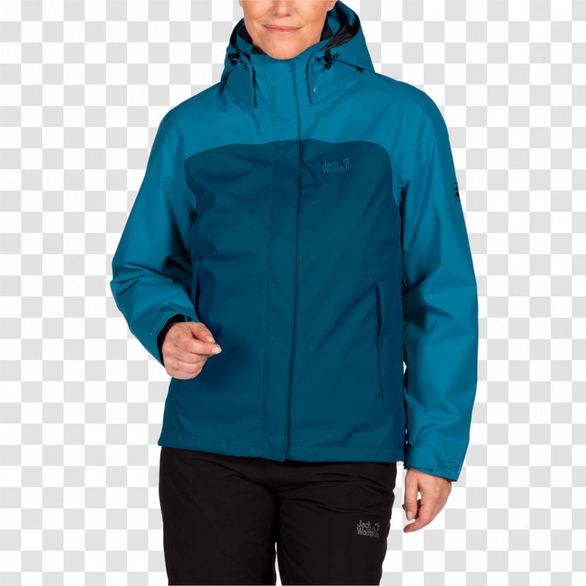 Hoodie Jacket Jack Wolfskin Coat Clothing - Blue Transparent PNG