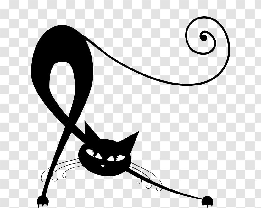 Black Cat Kitten Silhouette - Nose Transparent PNG