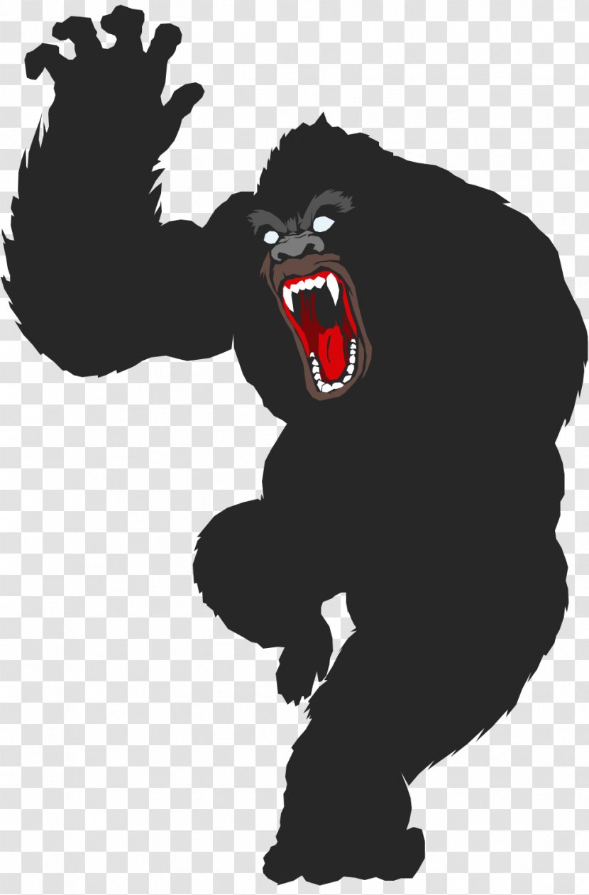 Gorilla King Kong Ape Primate - Mammal - Vector Transparent PNG