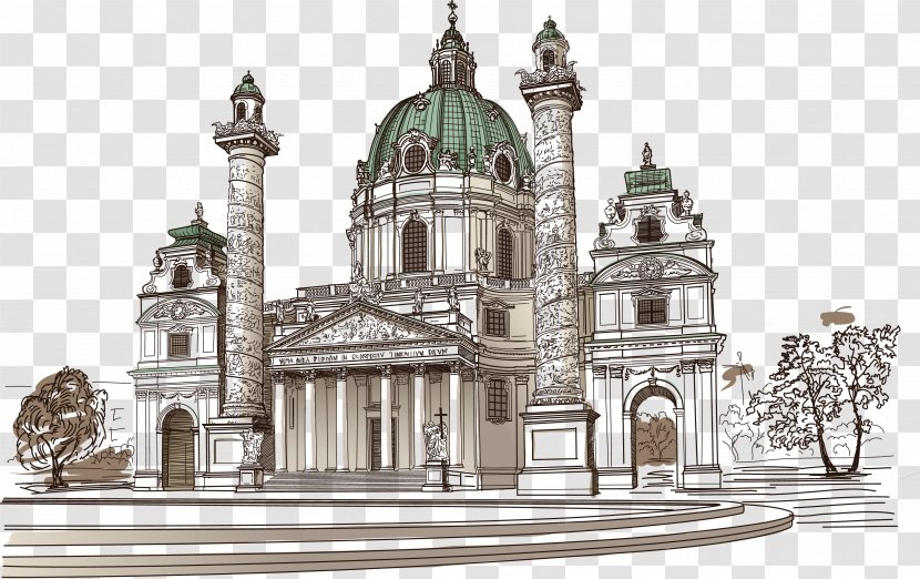 Karlskirche, Vienna Drawing Sketch - Prague Transparent PNG