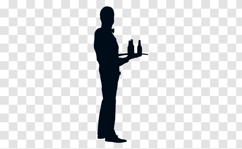 Silhouette Drawing Waiter - Standing Transparent PNG