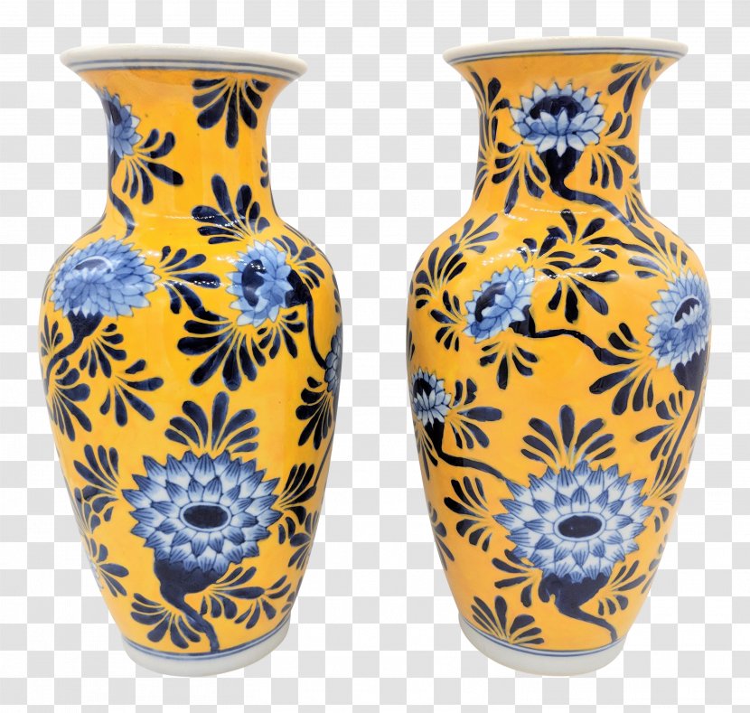 Vase Flower - Yellow - Interior Design Blue And White Porcelain Transparent PNG