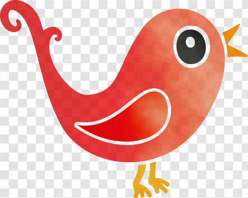 Bird Cartoon Beak Tail Perching Bird Transparent PNG