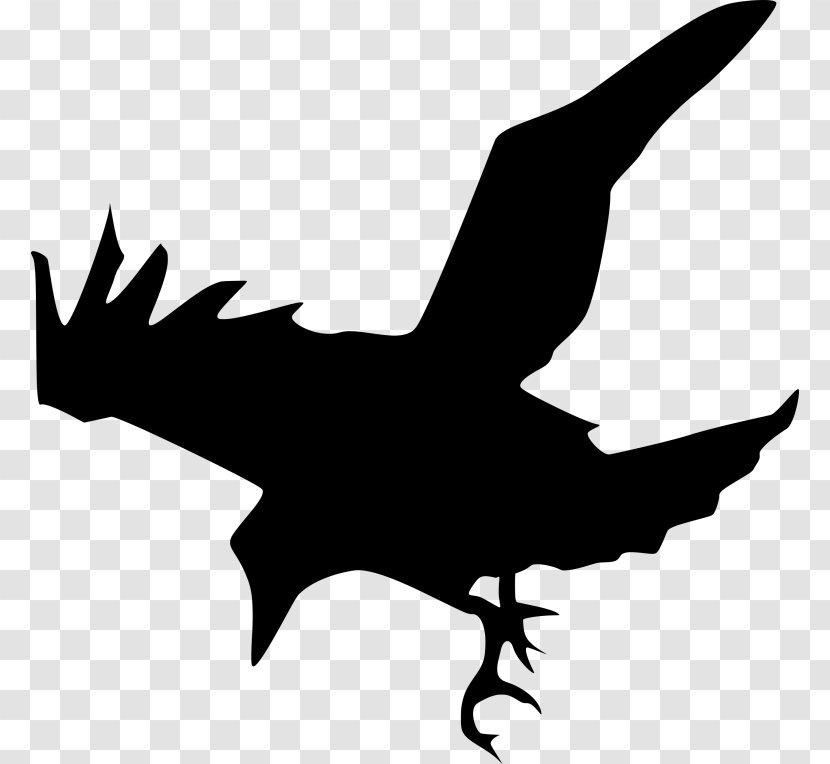 Common Raven Bird Clip Art - Monochrome Transparent PNG