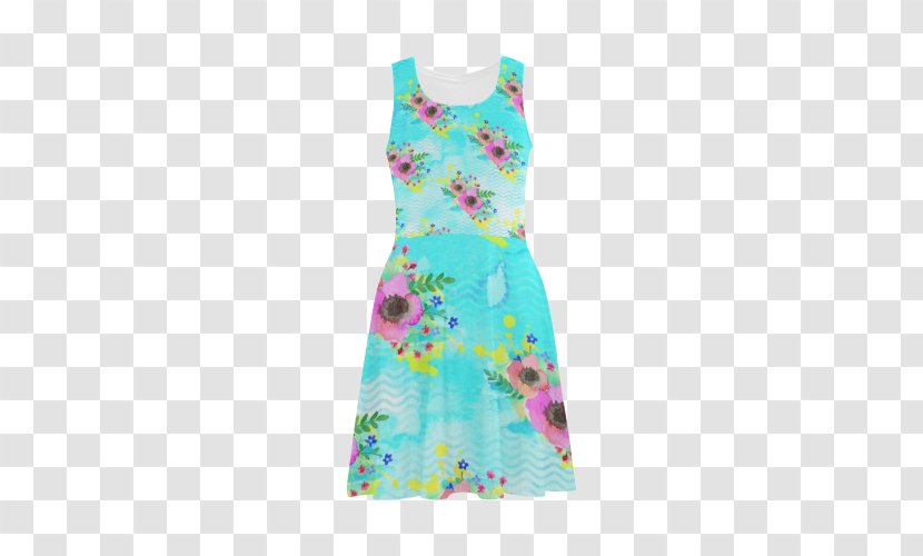 Clothing Cocktail Dress Sleeve Turquoise - Bouquet Watercolor Transparent PNG