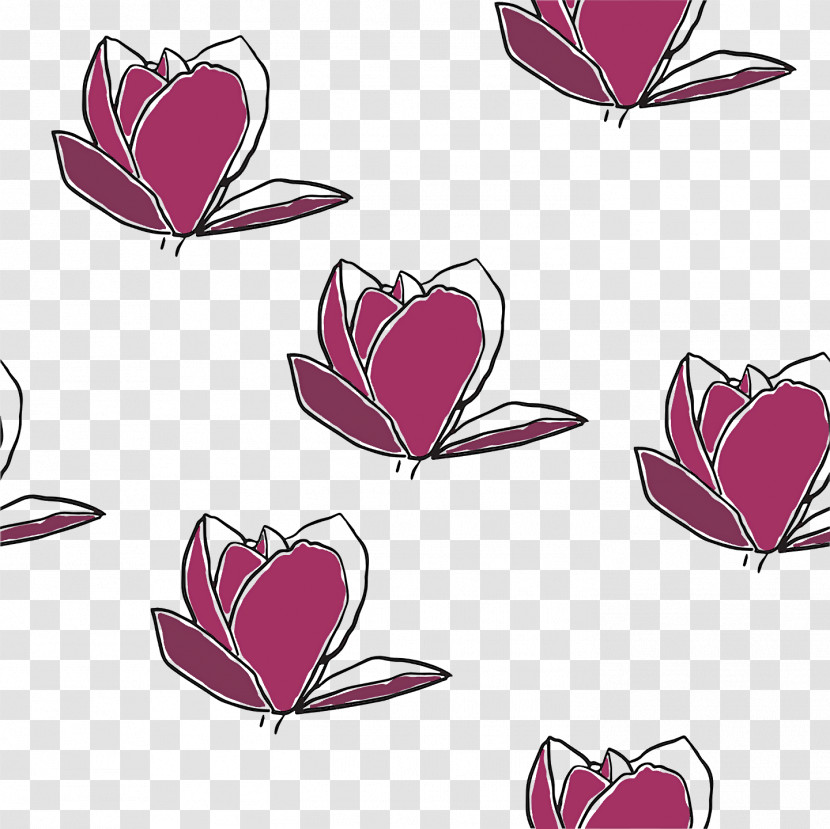 Pink M Pattern Flower M-095 Plants Transparent PNG