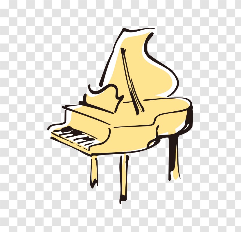 Piano Musical Keyboard Illustration - Watercolor Transparent PNG