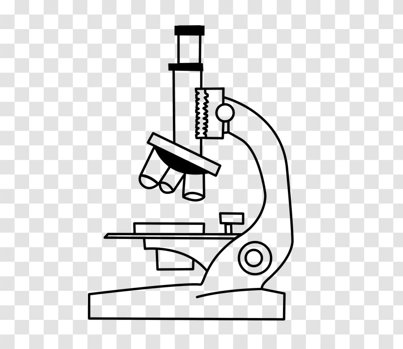 Microscope Black And White Clip Art - Silhouette Transparent PNG