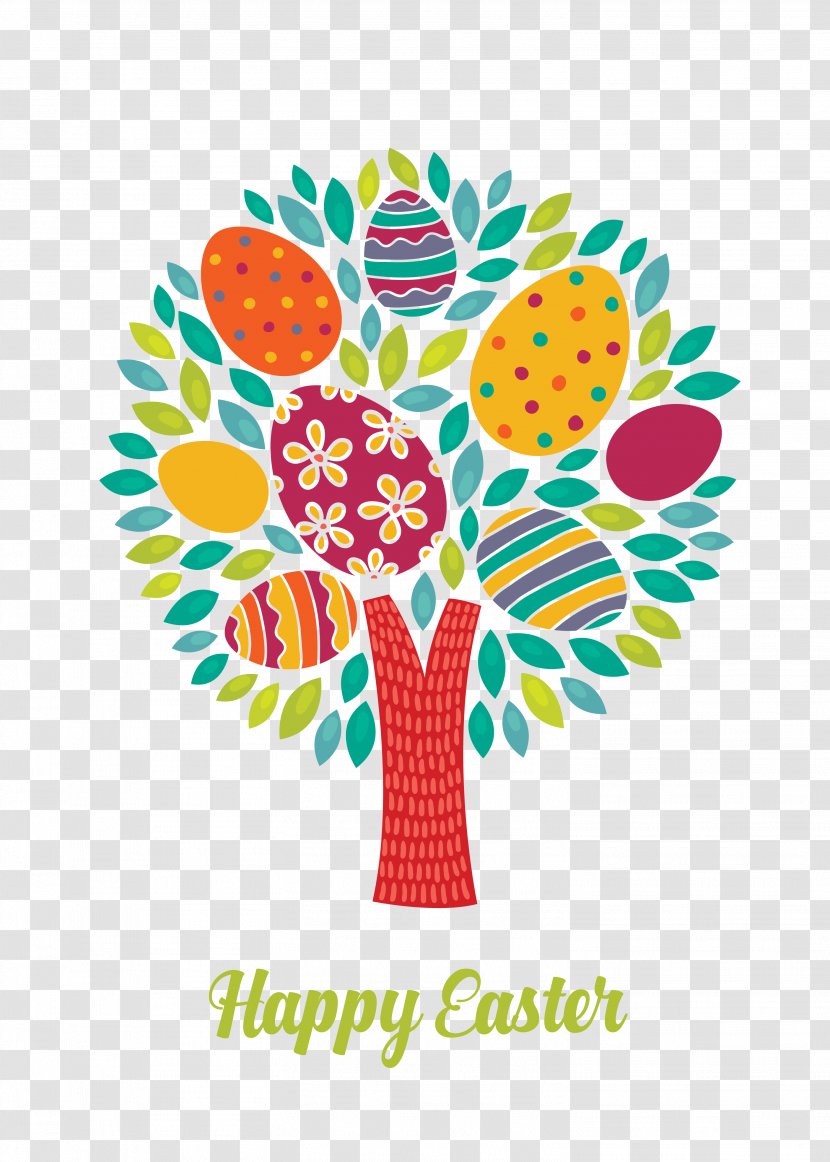 Easter Egg Tree Illustration - Flower Arranging Transparent PNG