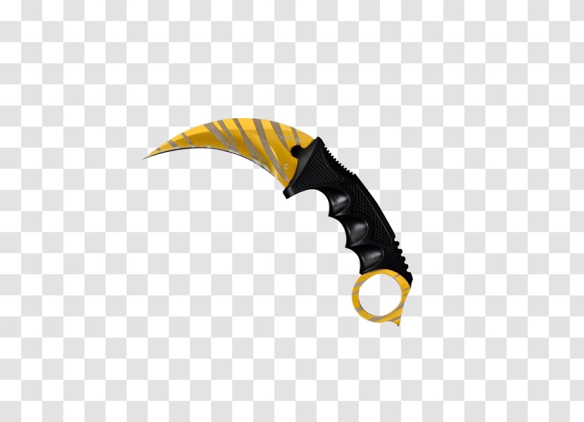 Tiger Karambit Counter-Strike: Global Offensive Knife Human Tooth - Black Transparent PNG