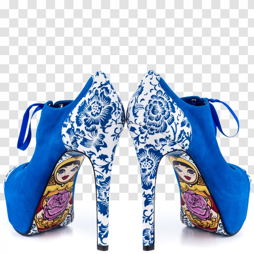 High-heeled Shoe Blue Boot Stiletto Heel - Peeptoe Transparent PNG