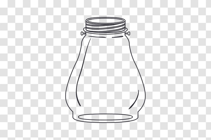 Mason Jar Glass Food Storage Containers Line Art Drinkware - Tableware Transparent PNG