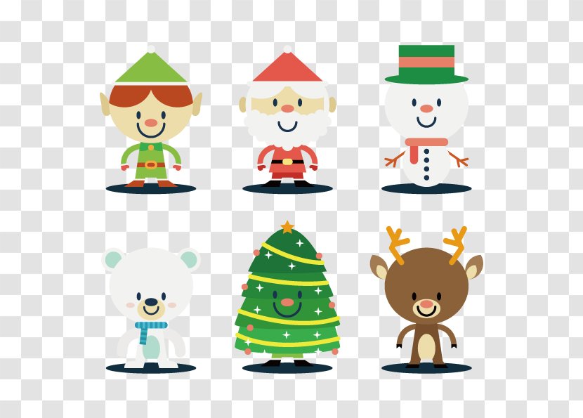 Christmas Tree Santa Claus - Holiday - Vector Collection Of Hand-painted Figures Transparent PNG