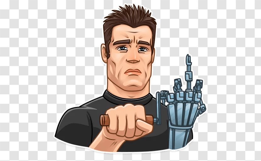 Arnold Schwarzenegger The Terminator Sticker Telegram YouTube - Youtube Transparent PNG