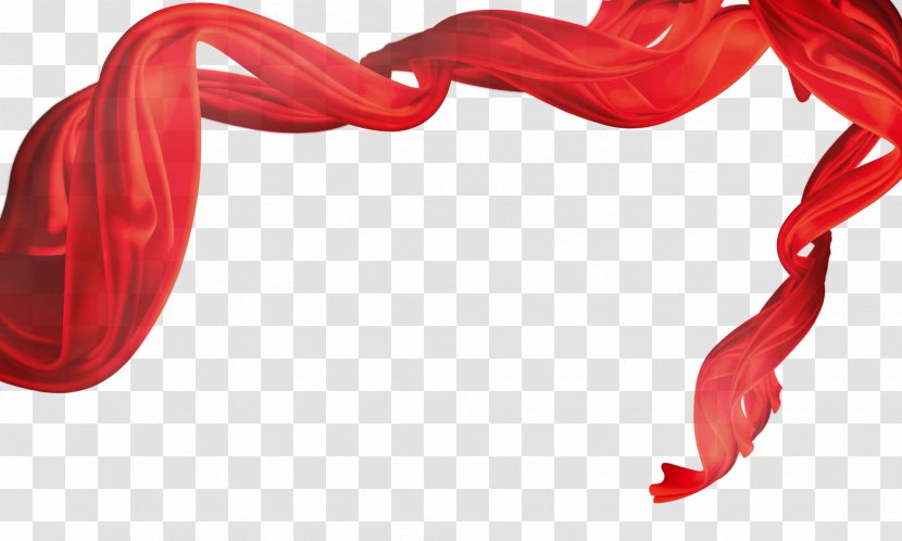 Red Textile Silk Ribbon Transparent PNG