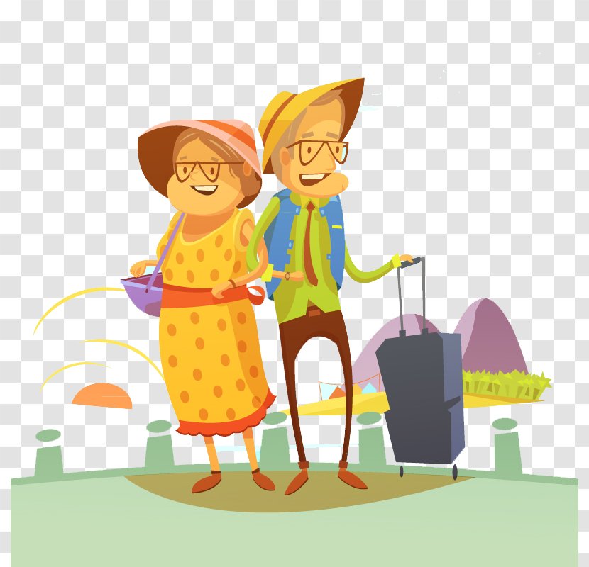 Travel Royalty-free Photography Illustration - Cartoon - Elderly Couple Transparent PNG