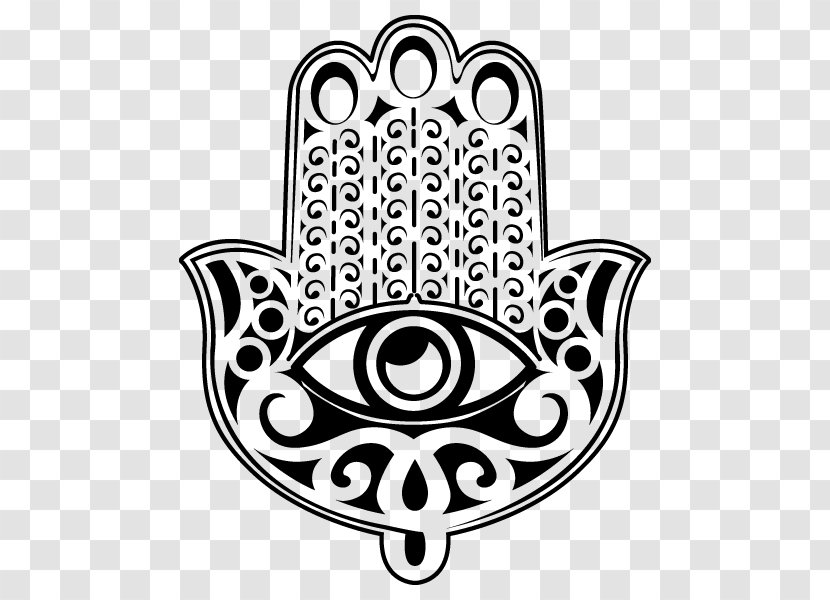 Hamsa Eye Of Providence Evil Symbol - Black And White - Fatimah Bint Muhammad Transparent PNG