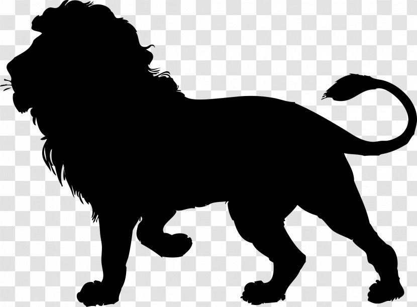 Lion Silhouette Clip Art - White - Drawing Transparent PNG