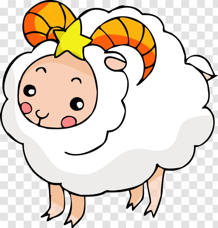 Sheep Cartoon Illustration - Heart - White Little Transparent PNG