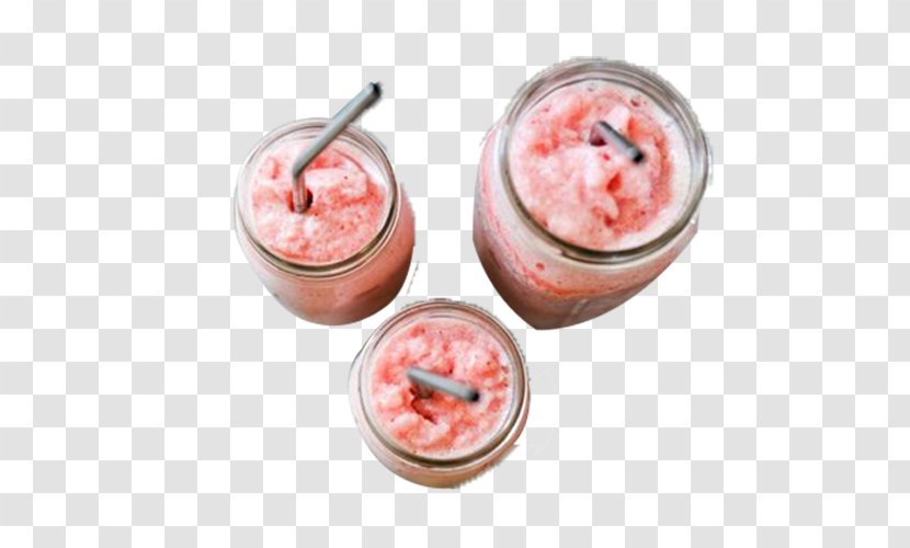 Ice Cream Smoothie Milkshake Lemonade Strawberry - Dessert - 3 Bottles Of Jam Transparent PNG