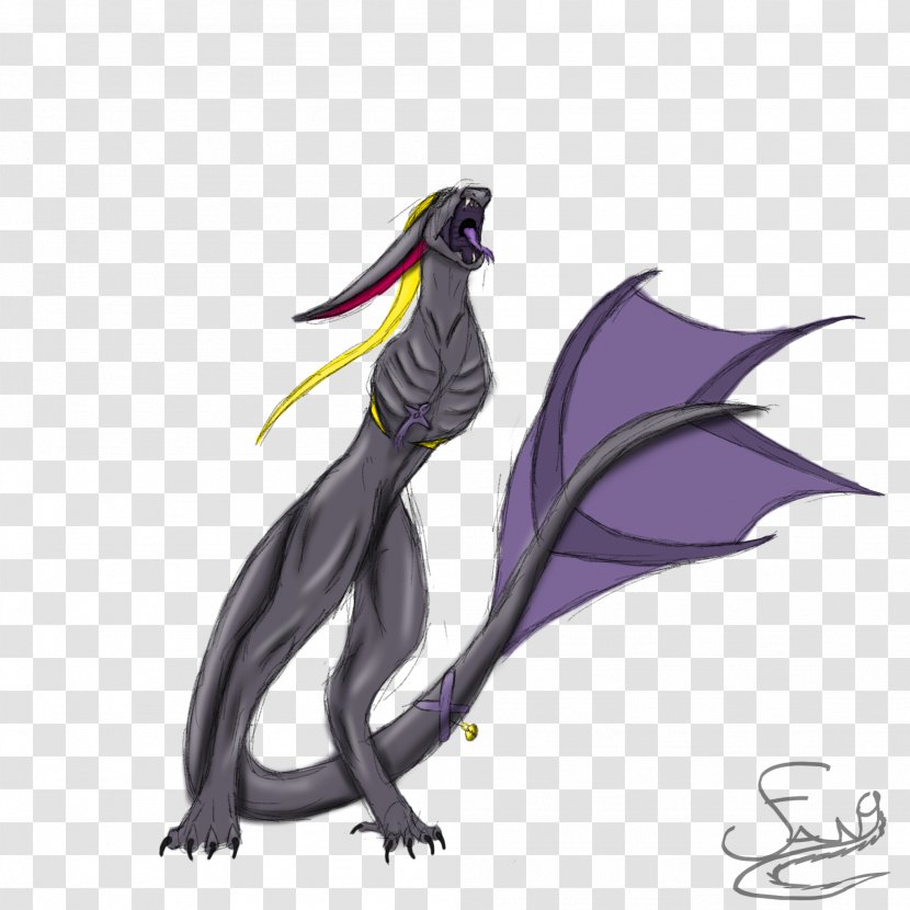 Mammal Illustration Cartoon Purple - Tail - Demon Fangs Transparent PNG