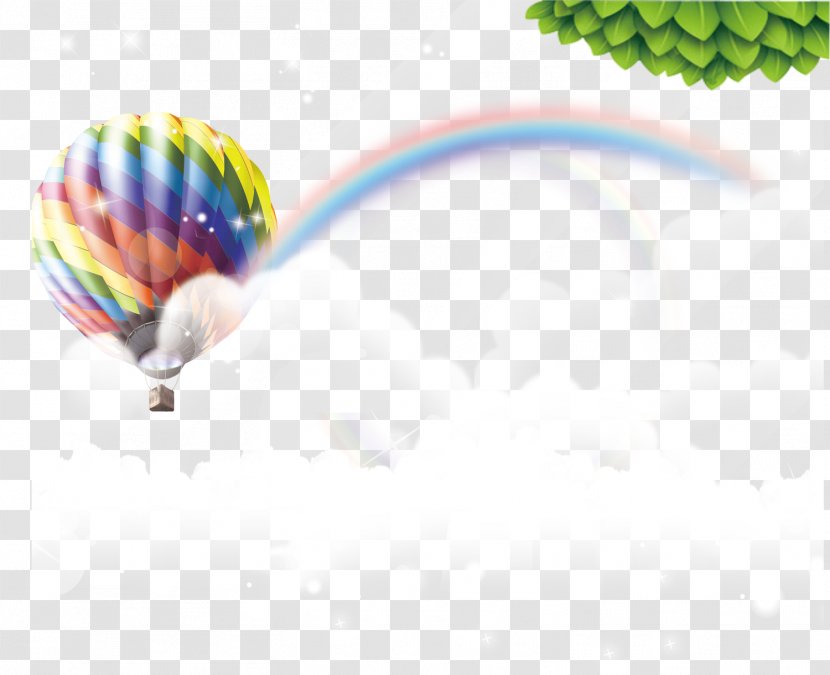 Hot Air Balloon Flight Icon - Text - Clouds Transparent PNG