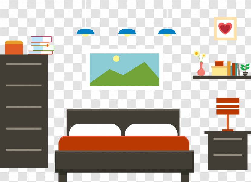 Bedroom Graphic Design - Table - Modern Home Transparent PNG