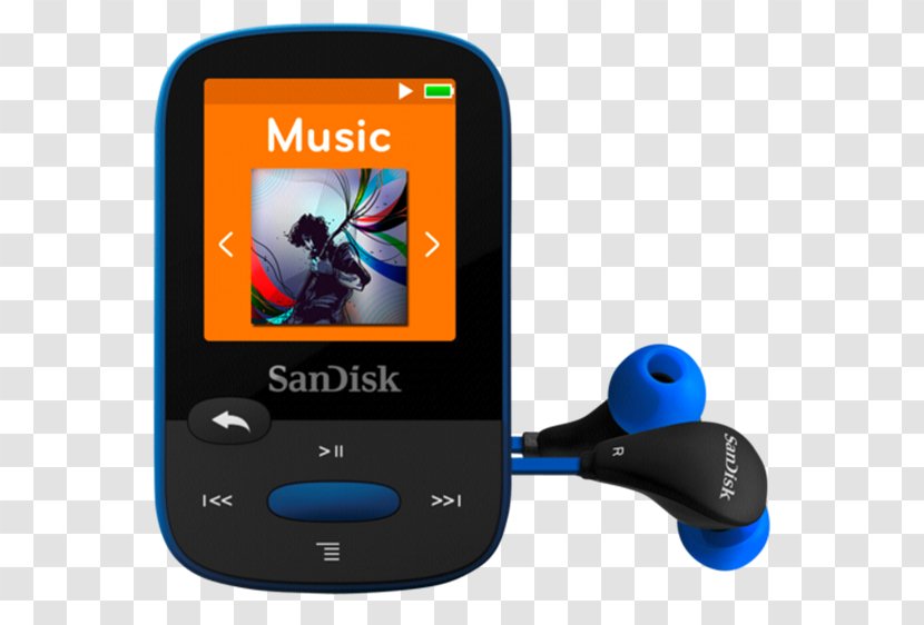 SanDisk Clip Sport Jam Sansa Zip MP3 Player - Electronics - Earpods Transparent PNG