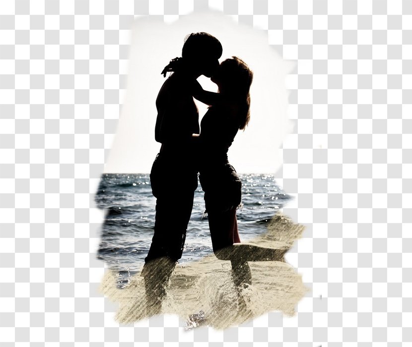 Kiss Love Couple Romance Ex - Silhouette - H5 Creative Kissing Seaside Transparent PNG