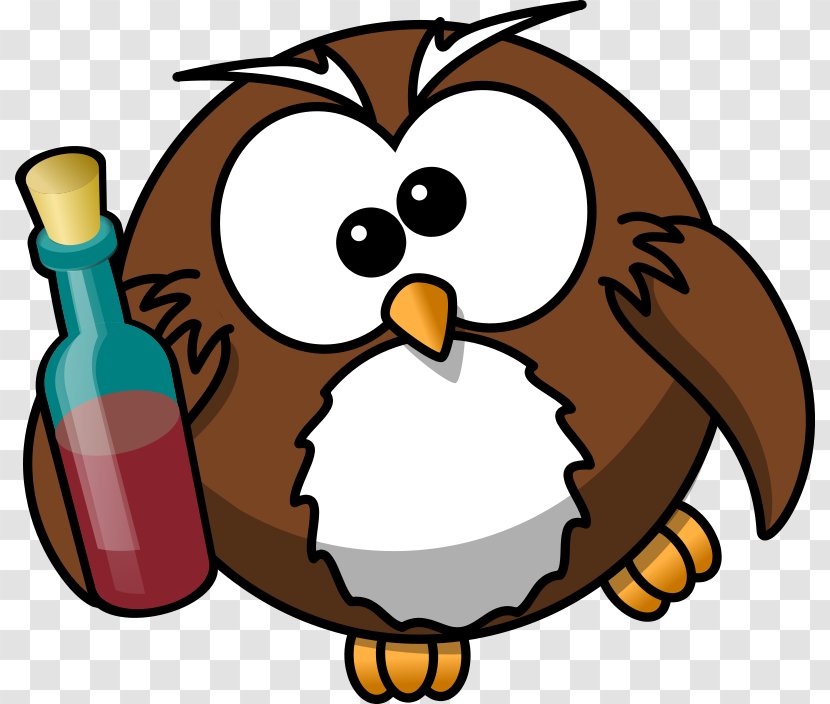 Owl Bird Cartoon Clip Art - Alcohol Intoxication - Free Barnyard Clipart Transparent PNG