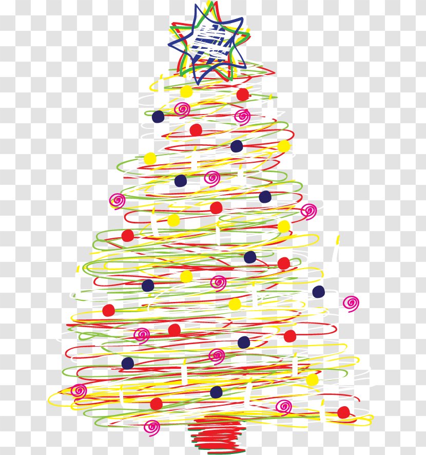 Christmas Tree Euclidean Vector - Decoration - Hand Colored Transparent PNG