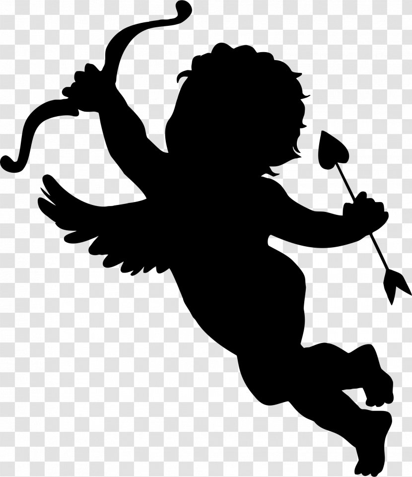 Cupid Silhouette Clip Art - Valentine S Day Transparent PNG