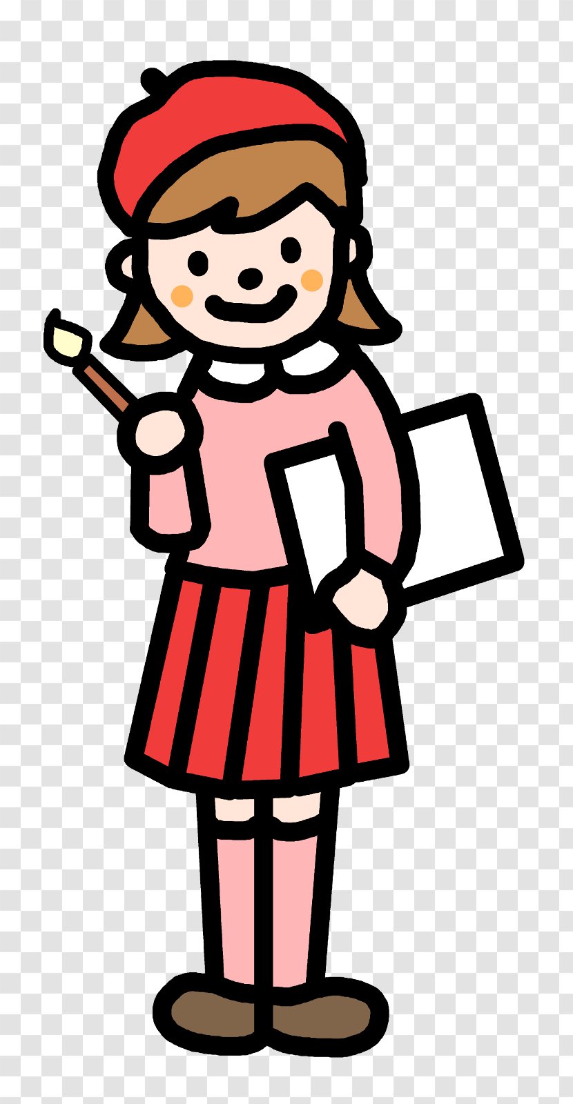 Illustration Clip Art Image Painter - Happiness - Girl Transparent PNG