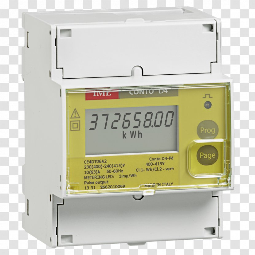 Electricity Meter Single-phase Electric Power Kilowatt Hour Centrale De Mesure - Energy Transparent PNG